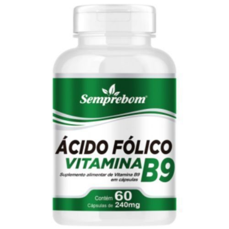 cido Flico Vitamina B9 - Semprebom - 60Cap. de 240 mg