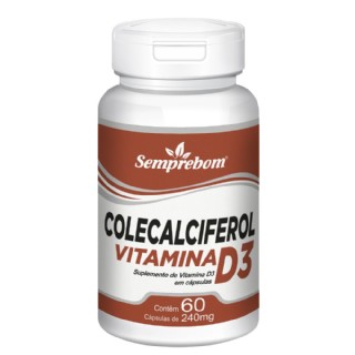 Colecalciferol Vitamina D3 – Semprebom – 60 Cap. de 240 mg.