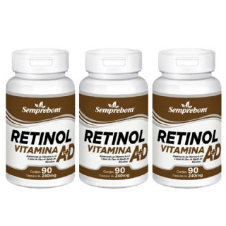 Retinol Vitamina A + D - Semprebom - 270 Cap. de 240 mg