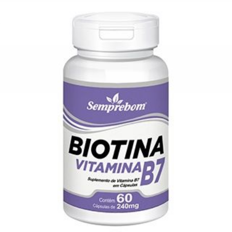 Biotina Vitamina B7 - Semprebom - 60 Cap. de 240 mg