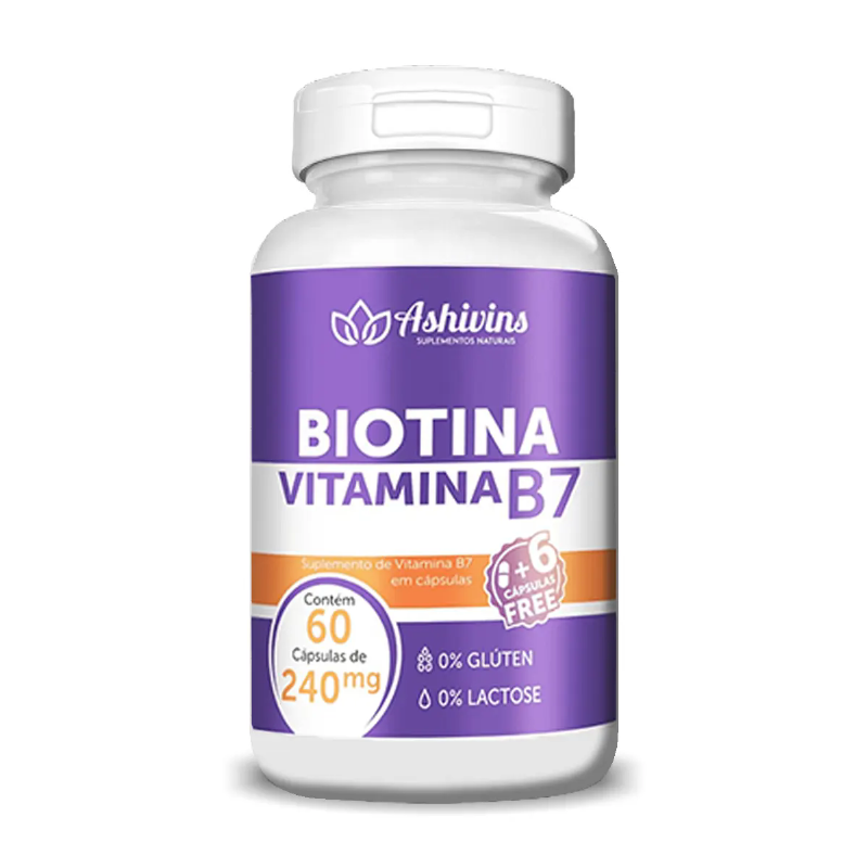 Biotina - Vitamina B7 - 60 Caps 240 Mg - Ashivins