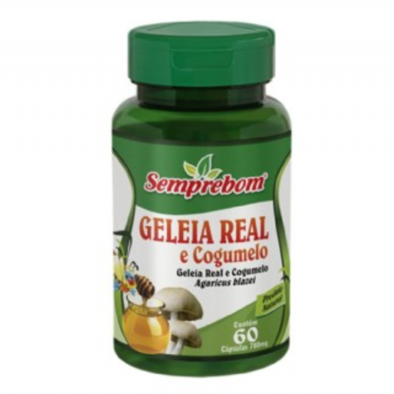 Geleia Real e Cogumelo do Sol - Semprebom - 60 caps - 780 mg
