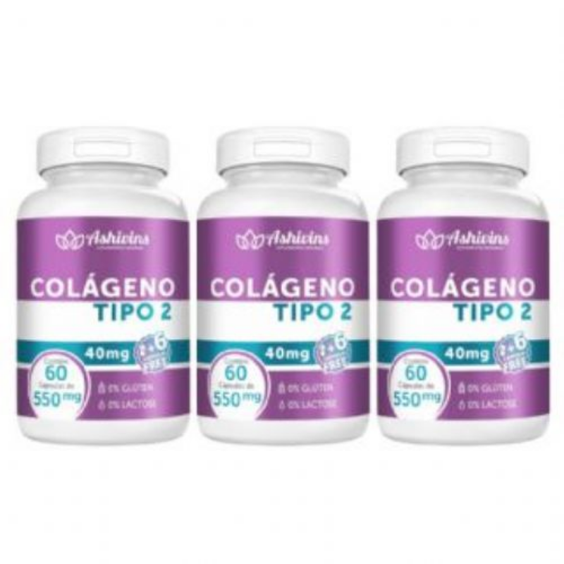 Colgeno Tipo II - Ashivins - 180 caps - 550 mg