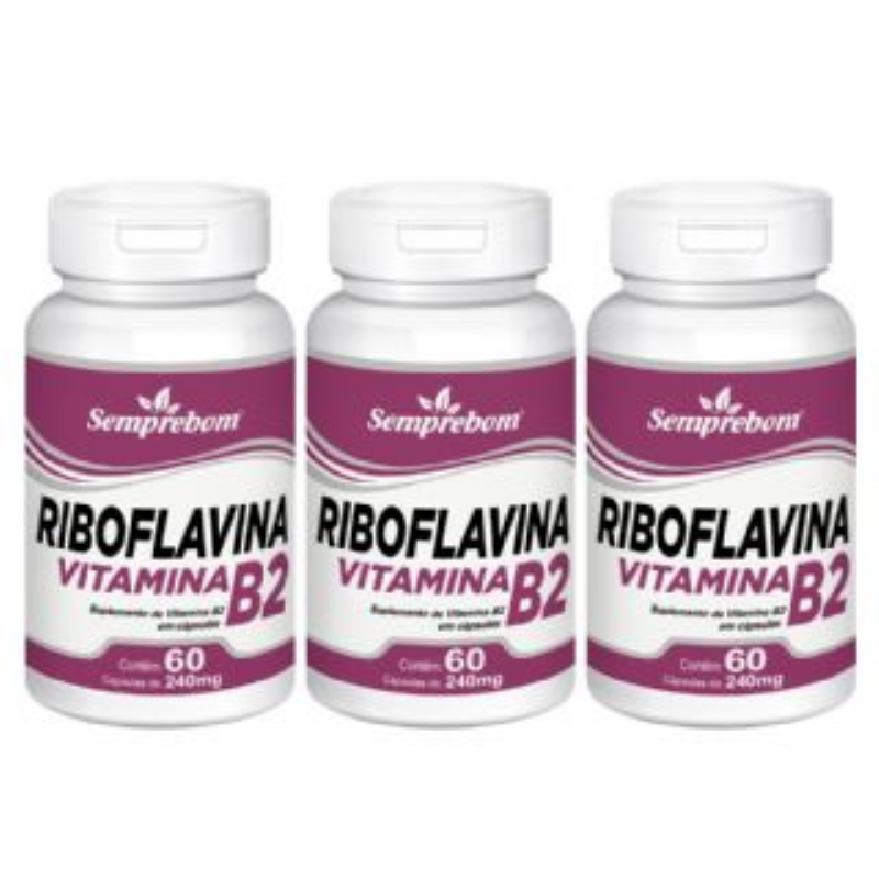 Riboflavina Vitamina B2 - Semprebom - 180 Cap. de 240 mg.