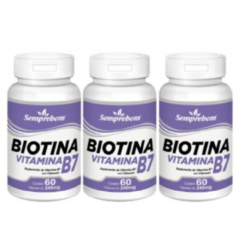 Biotina Vitamina B7 - Semprebom - 180 Cap. de 240 mg
