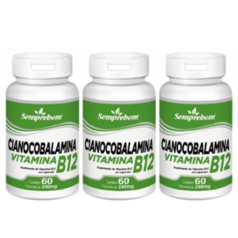Cianocobalamina Vitamina B12  Semprebom  180 Cap. de 240 mg